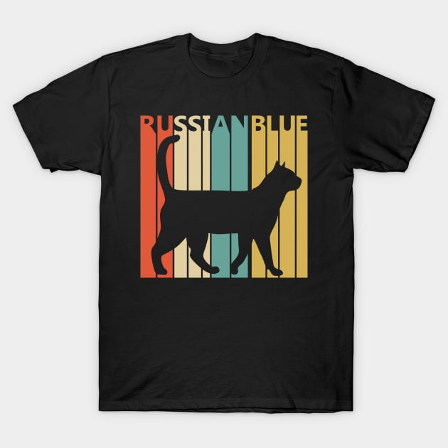 Vintage Russian Blue Cat Owner Gift T-Shirt by GWENT